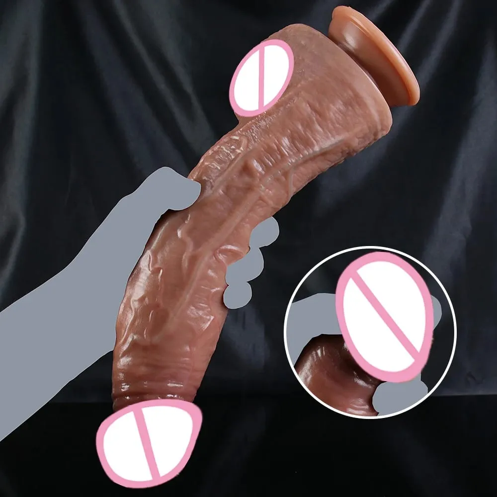 S/M/L Skin Feel Realistic Dildo Huge Soft Penis Double Silicone Adults Sex Toys With Suction Cup Anal Dick for Women Masturbator