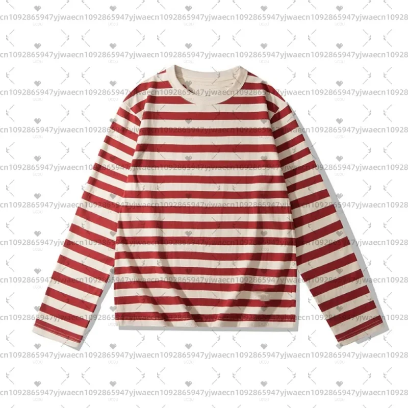 2026 spring Striped Long Sleeve hoodies For Men And Women Couple Classical Round Neck t-shirt Pullover sweatshirt men clothing
