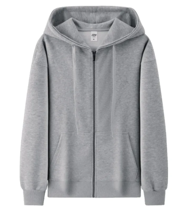 Cotton Fashion Loose Zipper Hoodie Customized Spring and Autumn Couple Coat Printed Logo Embroidered Work Clothes