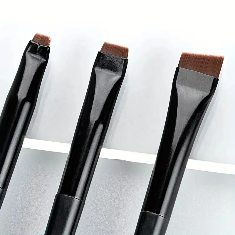 3-Piece Eyeliner & Eyebrow Brushes Set - Ultra-Fine & Flat Tips for Precise Control High-Quality Precision Makeup Application