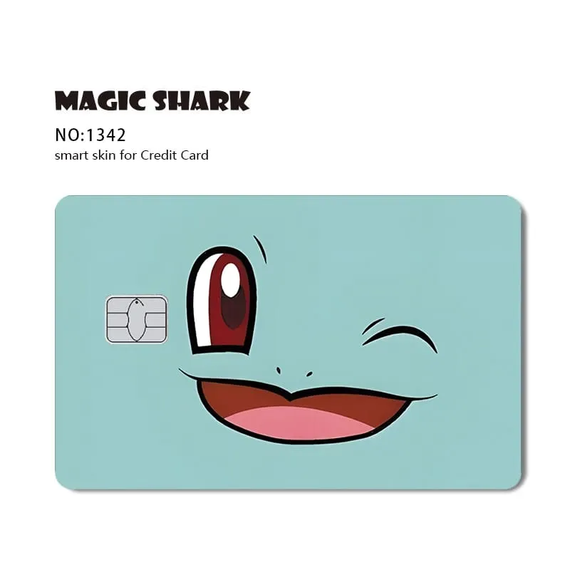 Maigc Shark Cute Pokémons Mewtwo Eevee Pikachu Gengar Adesivo Capa de filme para cartão de crédito de débito sem desbotamento