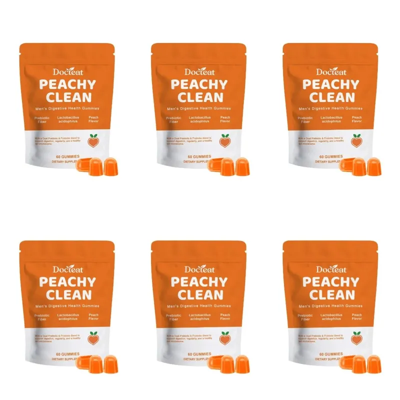 Men's Digestive Health Gummies – Prebiotic & Probiotic Blend – Peach Flavor Supports Men Gut Health Daily