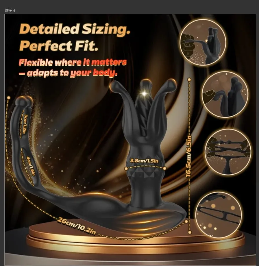 Anal plug adult sex toys Thrusting Trainer with 9 Petal Rhythms 9 Thrust Modes Dual Rings Magnetic USB Charging Silicone