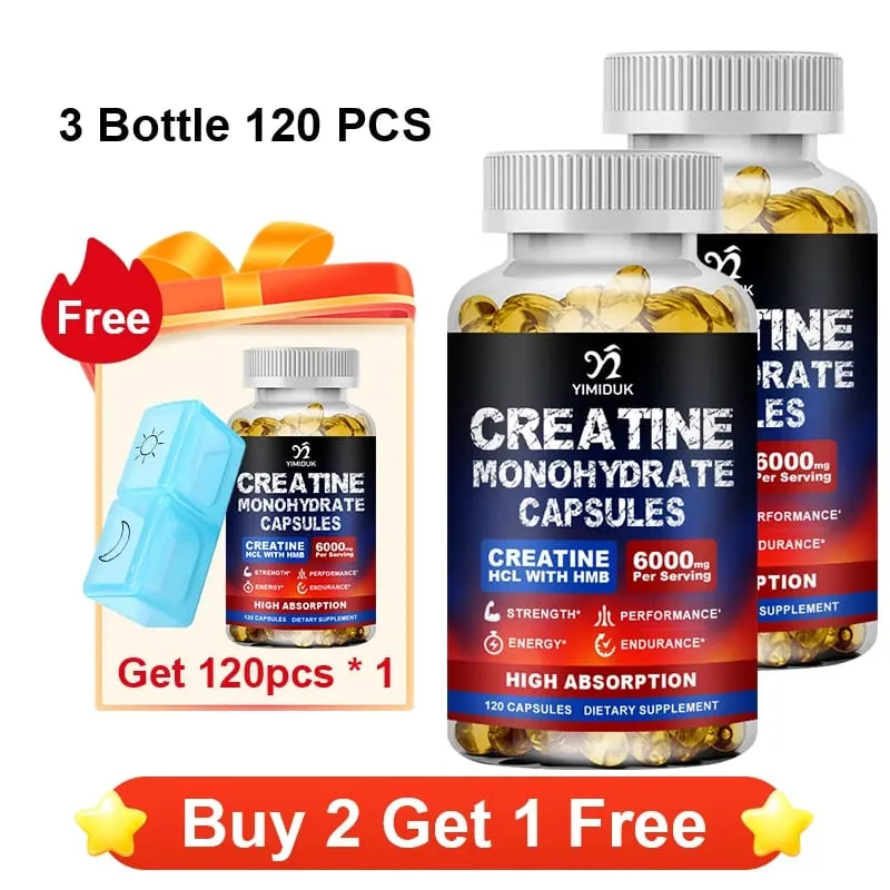 Creatine Monohydrate Supplement with HMB Support Muscle Recovery Boost Cellular Energy Endurance Muscle Fatigue Performance