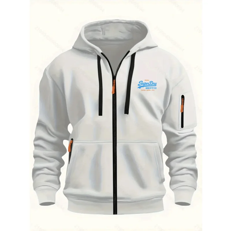 Men's Autumn Winter Hoodies Long Sleeve Sweatshirt Zipper Design Hooded Sweatshirt Men Sportswear Slim Fit Casual coat men tops