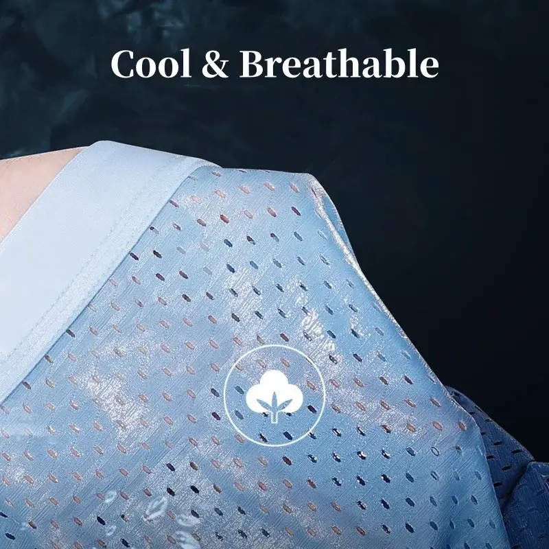 5pcs Men's Underwear Ice Silk Mesh Men Boxer Shorts Plus Size Panties Sexy Men Boxer Summer Breathable Light Thin Underpants