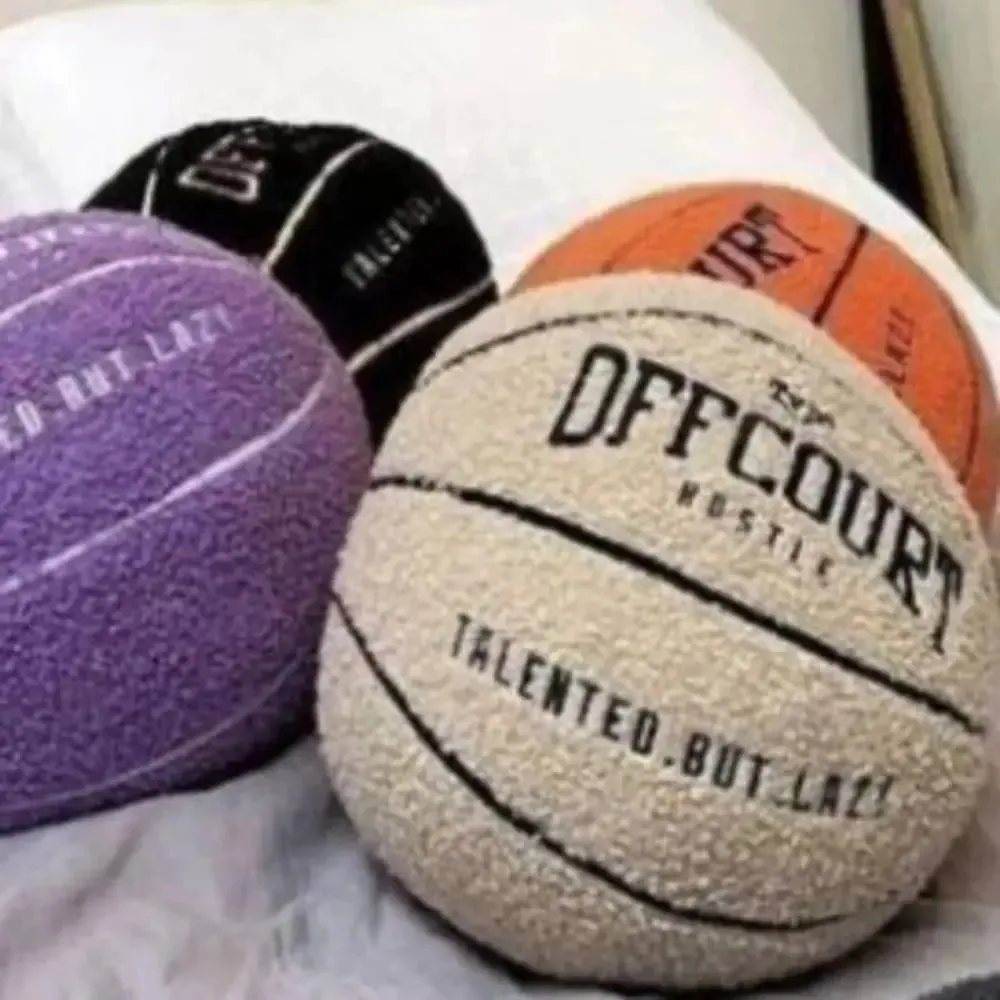 New Soft Offcourt Basketball Pillow Pillow Cushions Fuzzy Basketball Shaped Pillow Pillow Bedroom