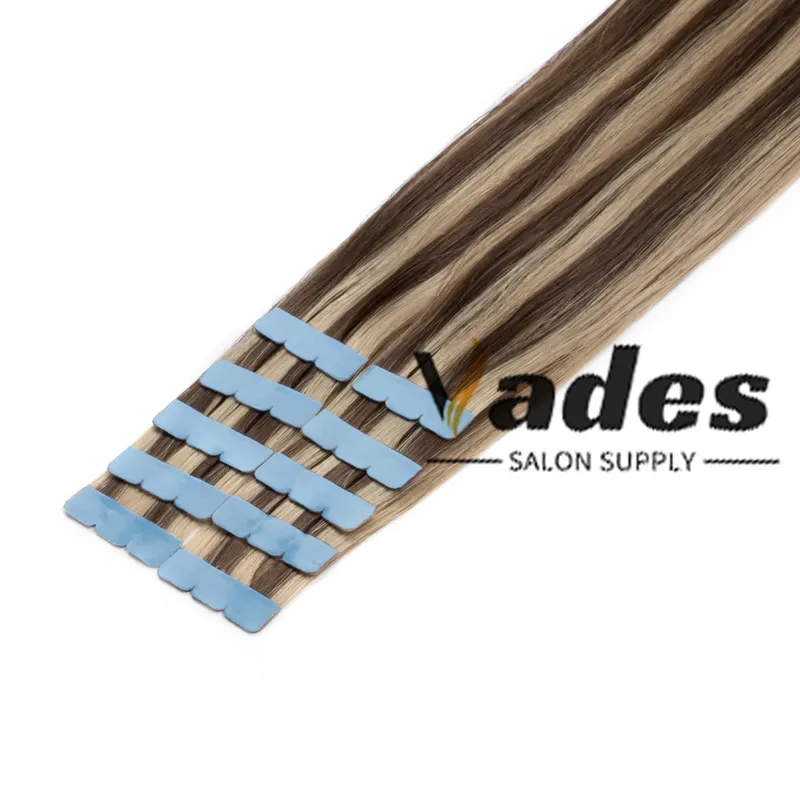 10Pcs Natural Real Smooth Remy Human Hair Mini Tape in Skin Weft Hair Extensions Soft Touch Texture Natural Shine Daily Use