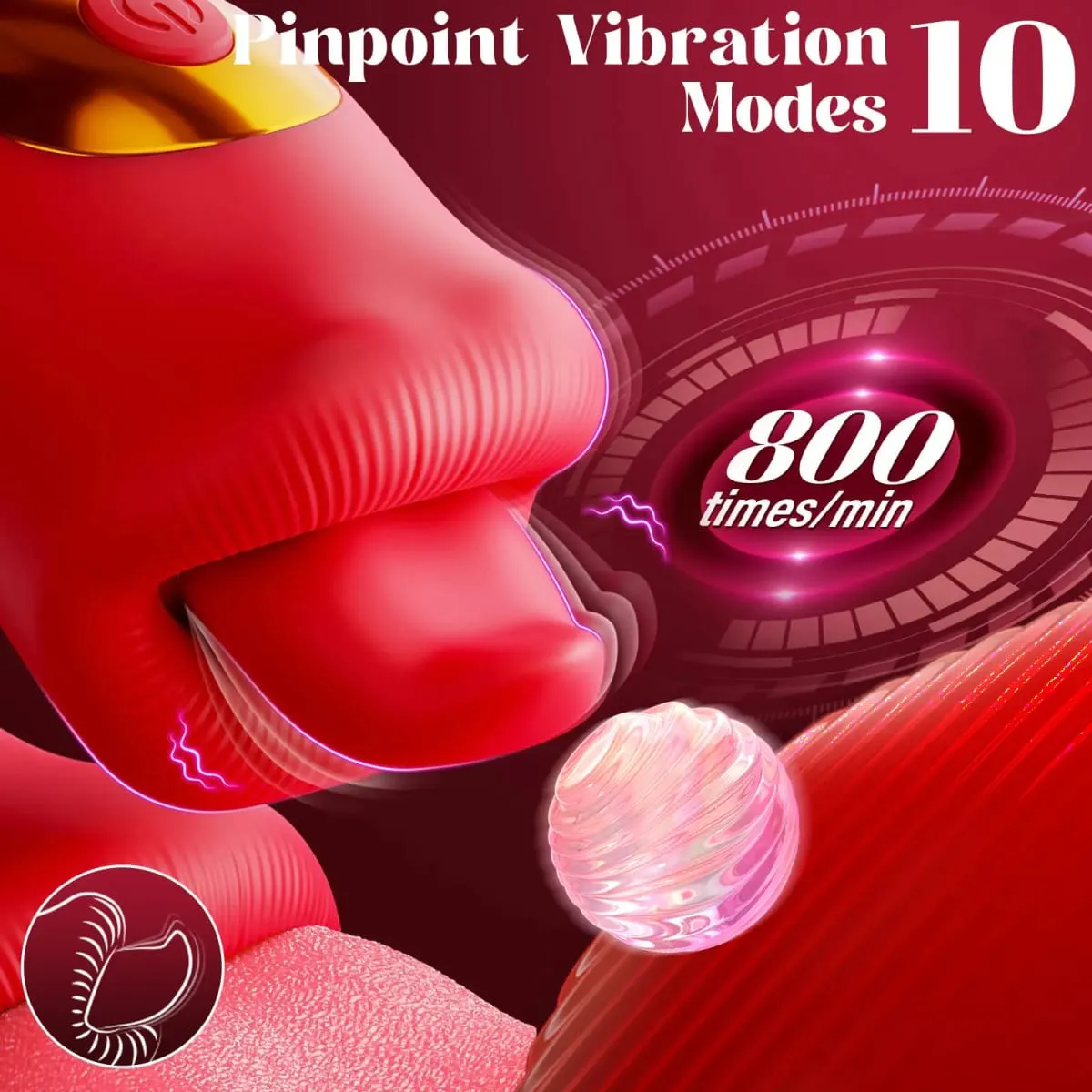 G Spot Vibrator Tongue Toy for Women Female Couples Womens Pleasure 10 Thrusting 10 Licking Vibration Modes Clitoral Stimulation