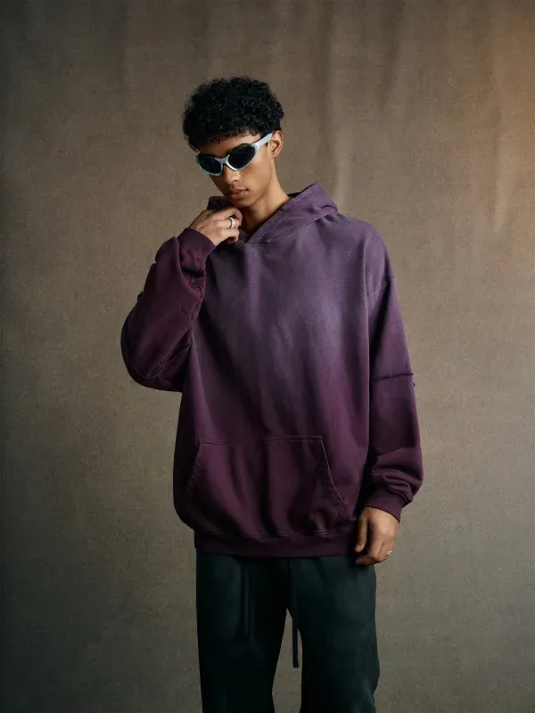 New Autumn Winter Men 400gsm Hoodies Streetwears High Street Heavy Weight Washed Cotton Sweatshirts Brand Tracksuit