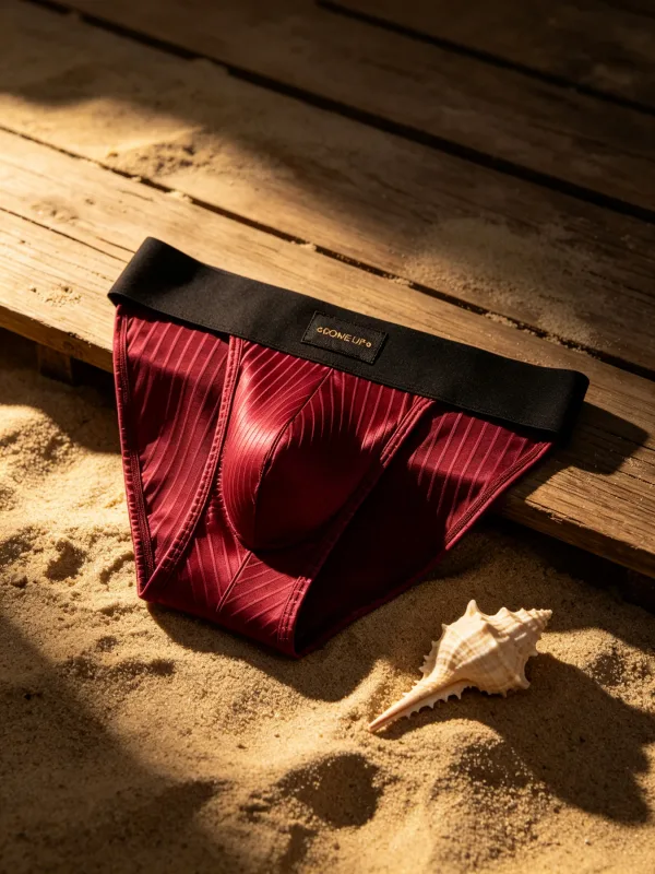 Mannen Ondergoed Glanzend Gestreepte Driehoek Slips Front Ardennen Pouch Sexy Laagbouw Slim Fit Dagelijks Heren Onderbroek DP915