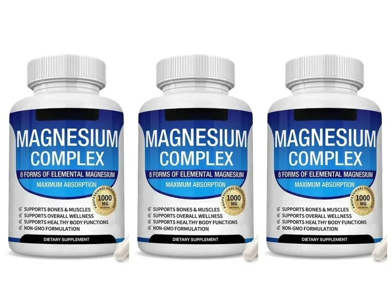 Magnesium Complex Capsule Contain Glycinate Citrate 1000mg and Multiple Magnesium Daily Health Nutrition Supplement 90 Count