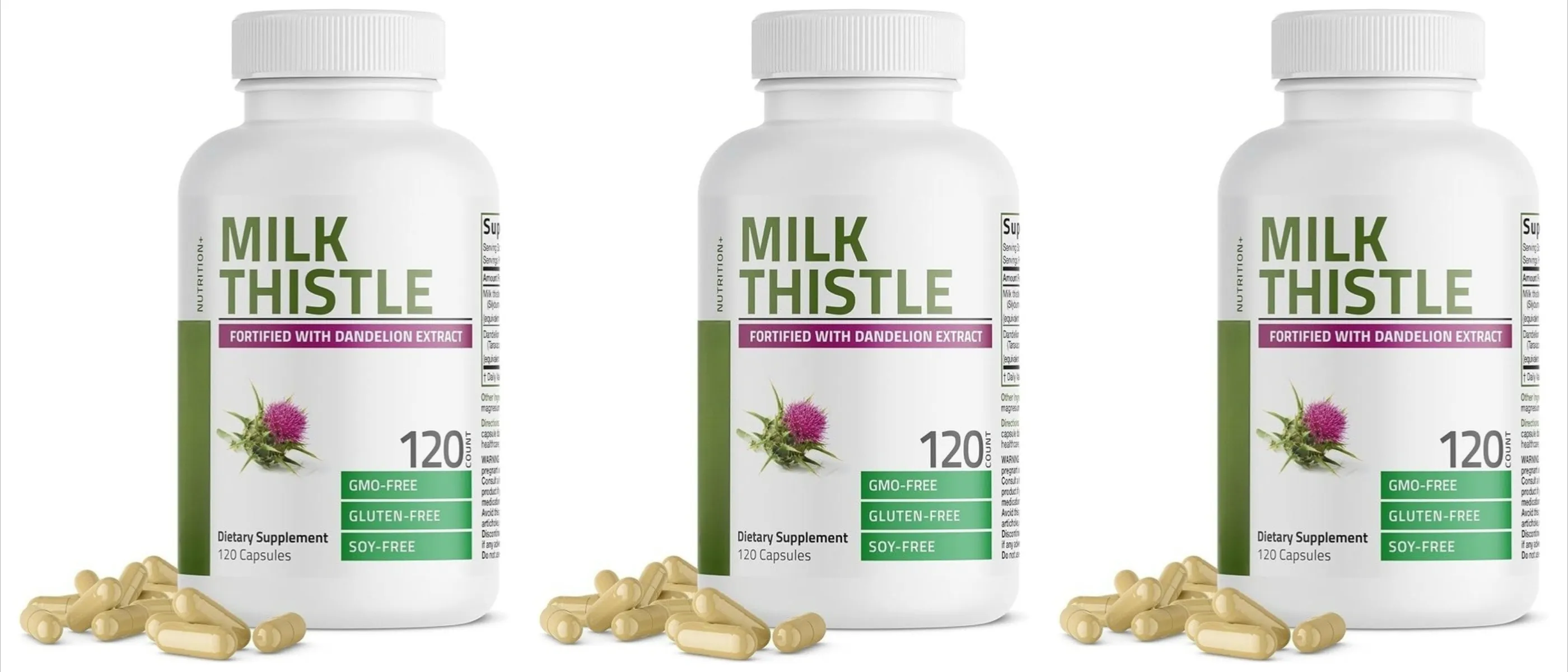 Milk Thistle Silymarin Marianum & Dandelion Extract Liver Health Support Antioxidant Support Detox 120Count Non-GMO Gluten Free