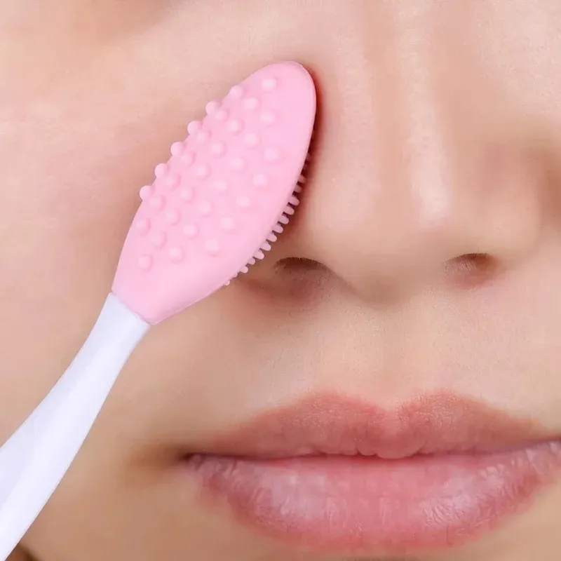 1-20pcs Beauty Skin Care Wash Face Silicone Brush Exfoliating Nose Clean Blackhead Removal Brushes Tools With Replacement Head