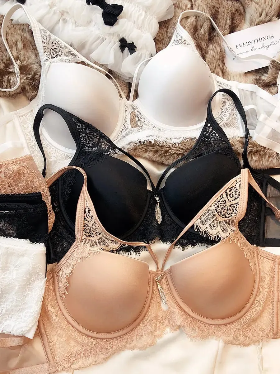 Sexy Hollow Push Up Bra Set Seamless Glossiness Comfort Women Underwear Classic Bandage Design Temptation Bras and Panties Sets