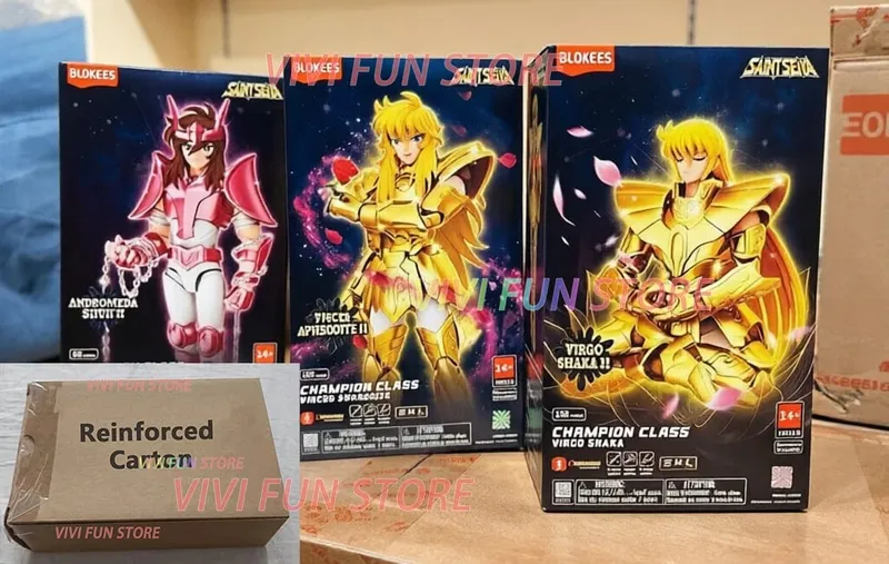 In Stock BLOKEES Saint Seiya CLASSIC CLASS Gold Saint Virgo Shaka Pisces Aphrodite Andromeda Cygnus EX Gold Assembled Model Toys