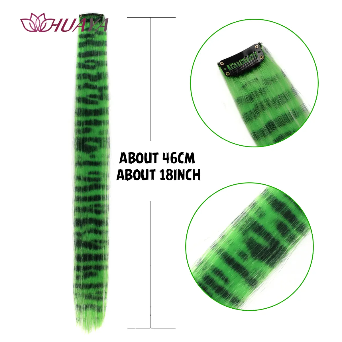 คลิปสังเคราะห์ในการต่อผมที่มีสีสันปลอมผมคลิปในชิ้นเดียววิกผมสำหรับผู้หญิง Y2K ที่มีสีสันต่อผมเสือดาว