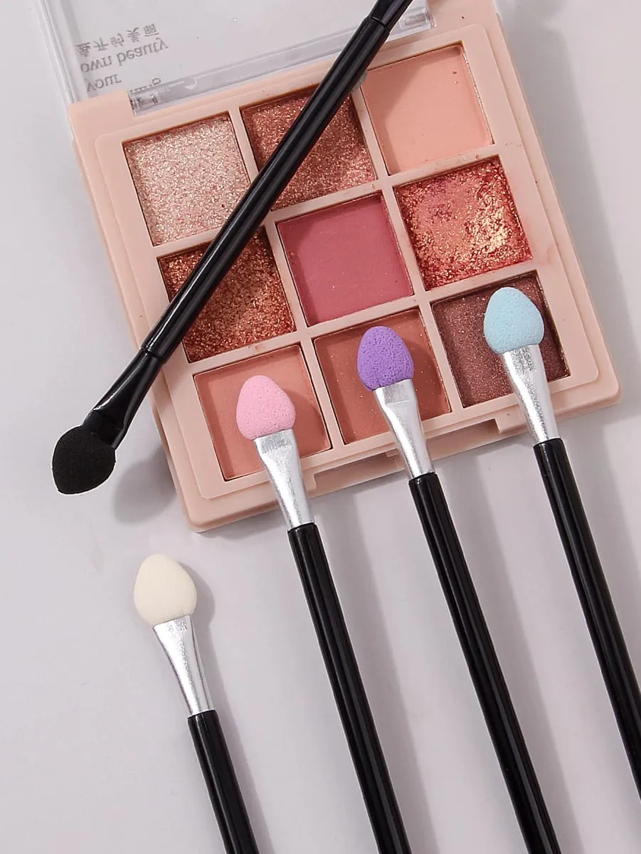 50ks oboustranných štětců na oční stíny Módní Užitečné Aplikátory s houbičkou s dlouhou rukojetí Lip Eye Brow Brush Beauty Makeup Tool