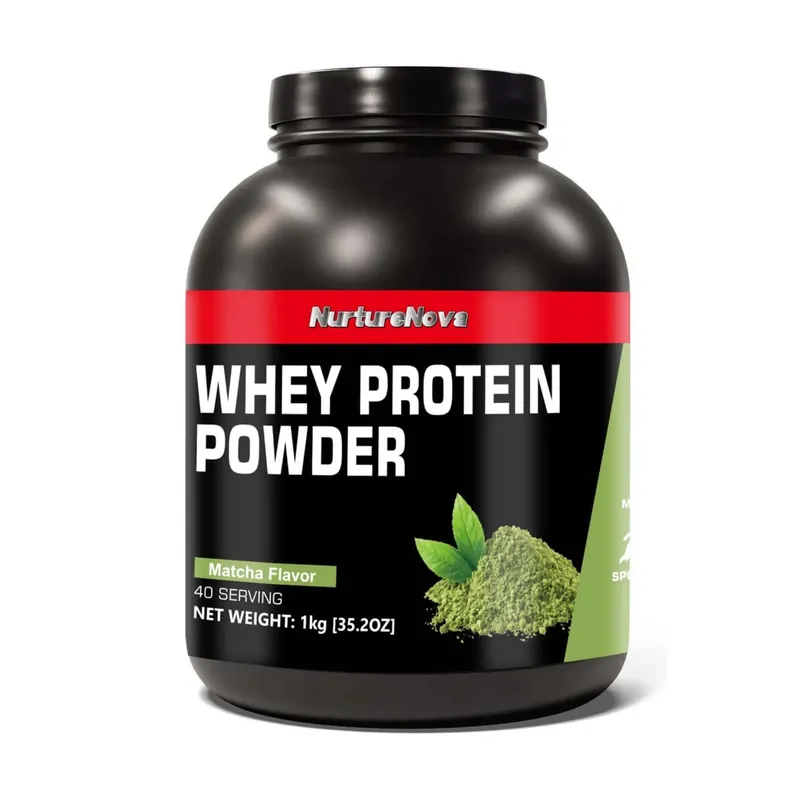 NurtureNova Whey Protein Powder Build Muscle Sport Support Vanilla Flavor Strawberry Chocolate Matcha Banana Lemon 40 Servings