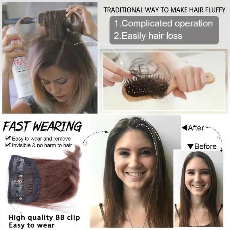 2pcs/Set Synthetic Hair Pads Hair Extensions Invisible Hairpieces for Hair Volume Increase Top Replacement Wig Accessories