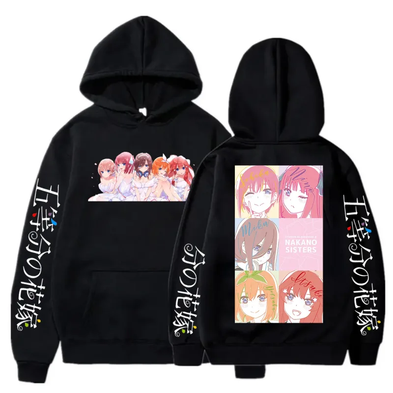 The Quintessential Quintuplets Nino Nakano Anime hoodies Unisex Oversized Long Sleeve Clothes Year round clothing sweatshirt
