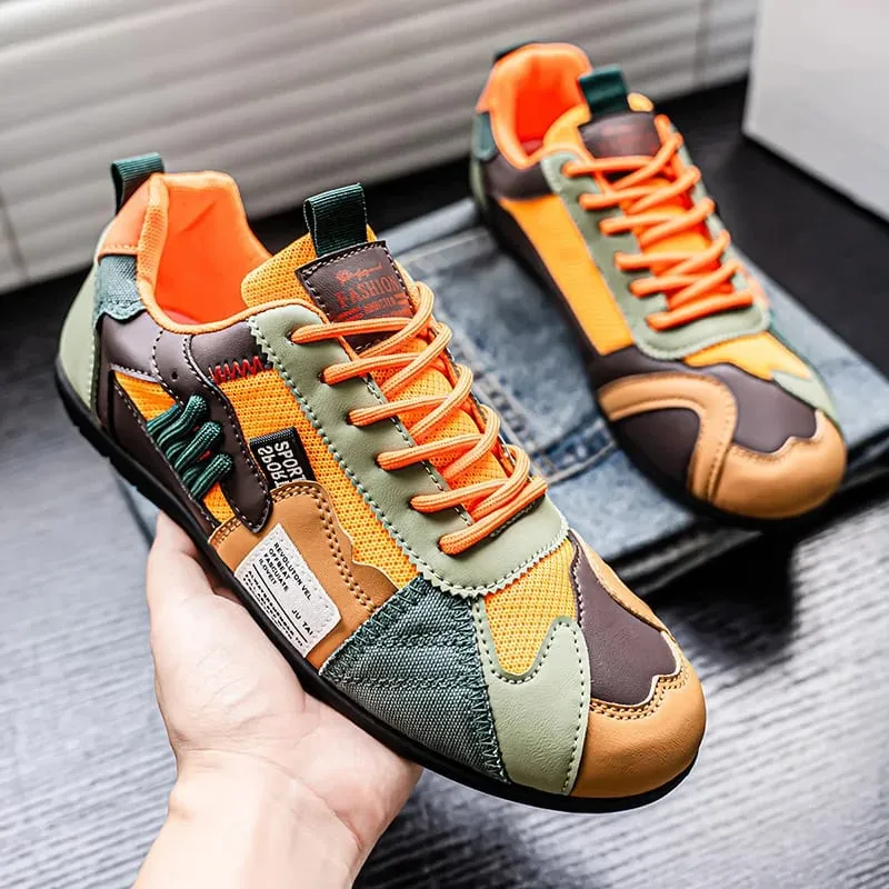 Men's Trendy Black and Gray Color-Blocked Mesh Breathable Casual Sports Shoes Summer Thin Retro Forrest Gump Shoes Lightweight Soft-Soled Shock-Absorbing Non-Slip Versatile Wear-Resistant Men's Shoes