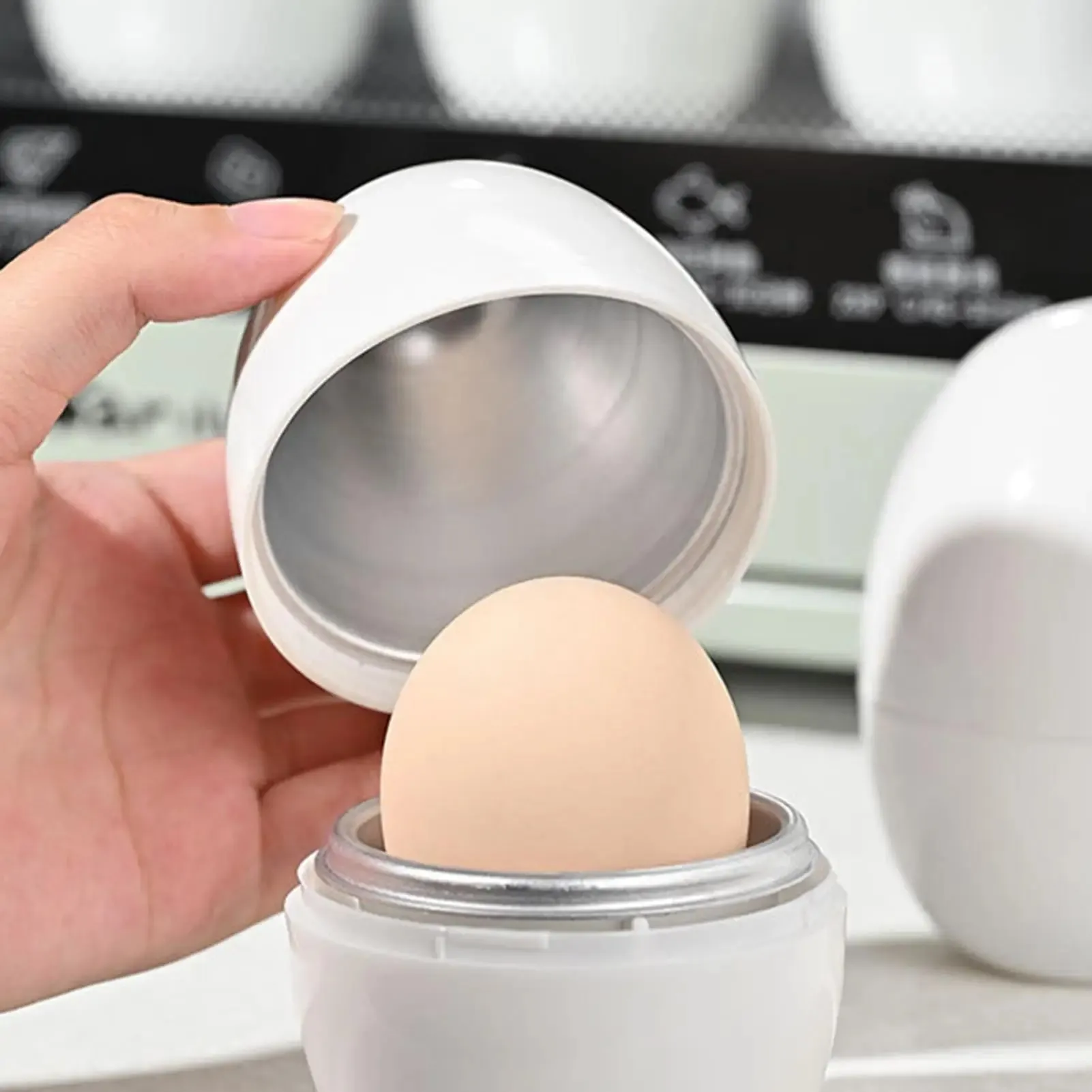 Microwave Egg Steamer Boiled Egg Poachers with Lid Egg Steamer for Hard Soft Boiled Eggs Kitchen Gadgets for Quick Egg Boiling