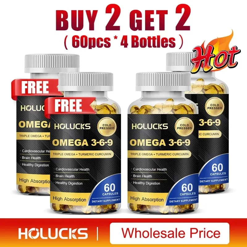 Omega 3-6-9 Fish Oil Capsules for Heart Brain Health & Healthy Digestion Cognitive Function Immune Support