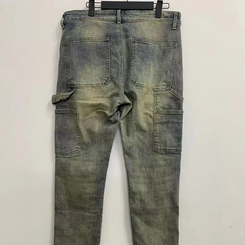European American New Fashion Men's Solid Color Loose Straight Simple Basic Denim Trousers Mlae High Street Jeans Pants Clothes
