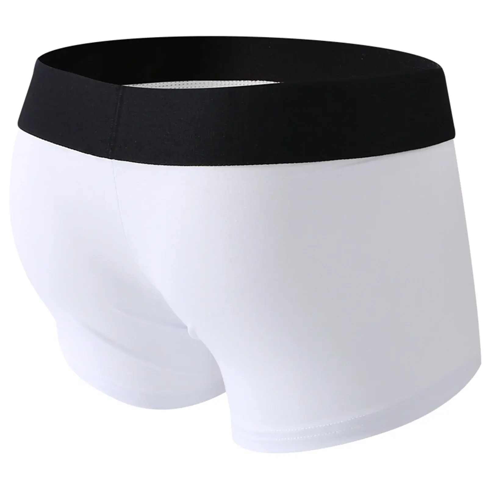 남자 복서 전면 구멍 주머니 속옷 실리콘 Cockring 섹시한 Boxershorts 넓은 허리띠 코튼 속옷 속이 빈 란제리