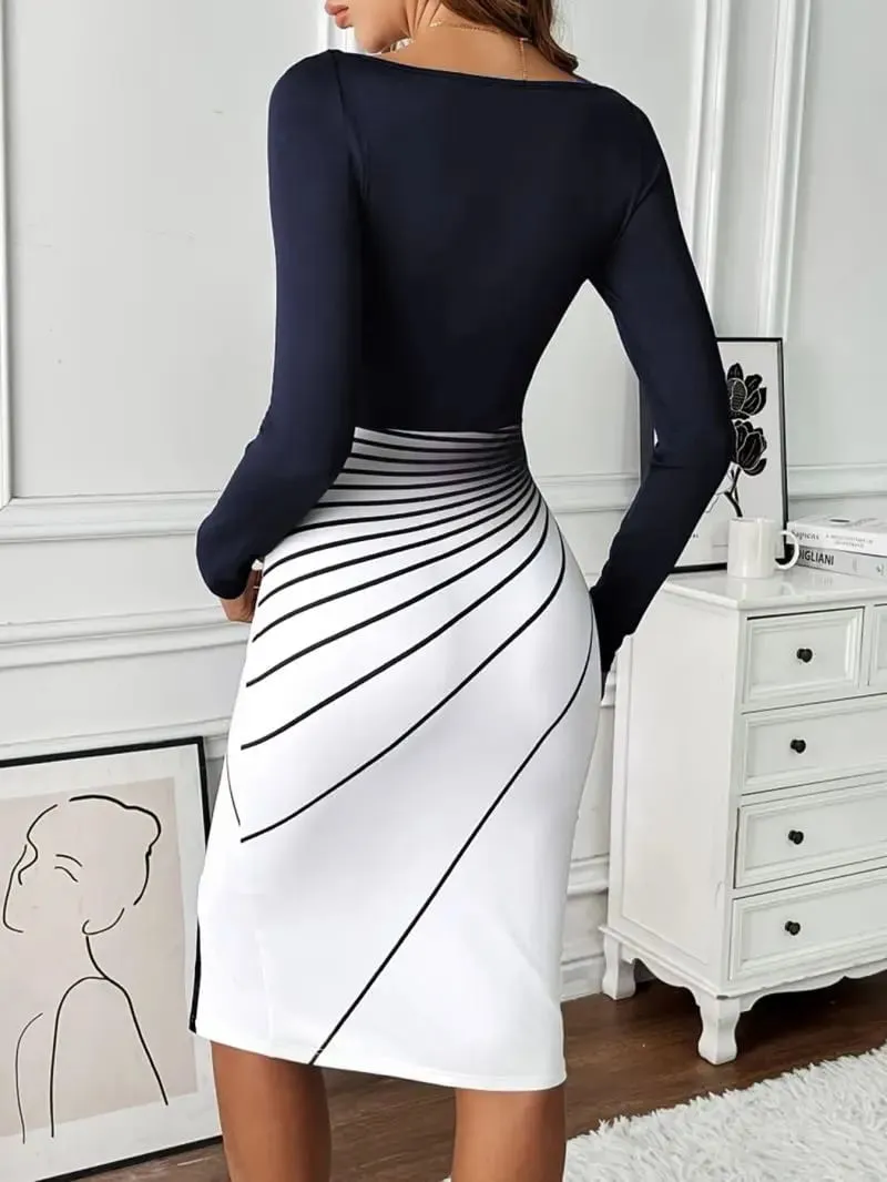 Slim Fit Sexy Fashion Gradient Dress Simple Stylish Women's Clothing Casual Elegant Tone-ON-Tone Dresses