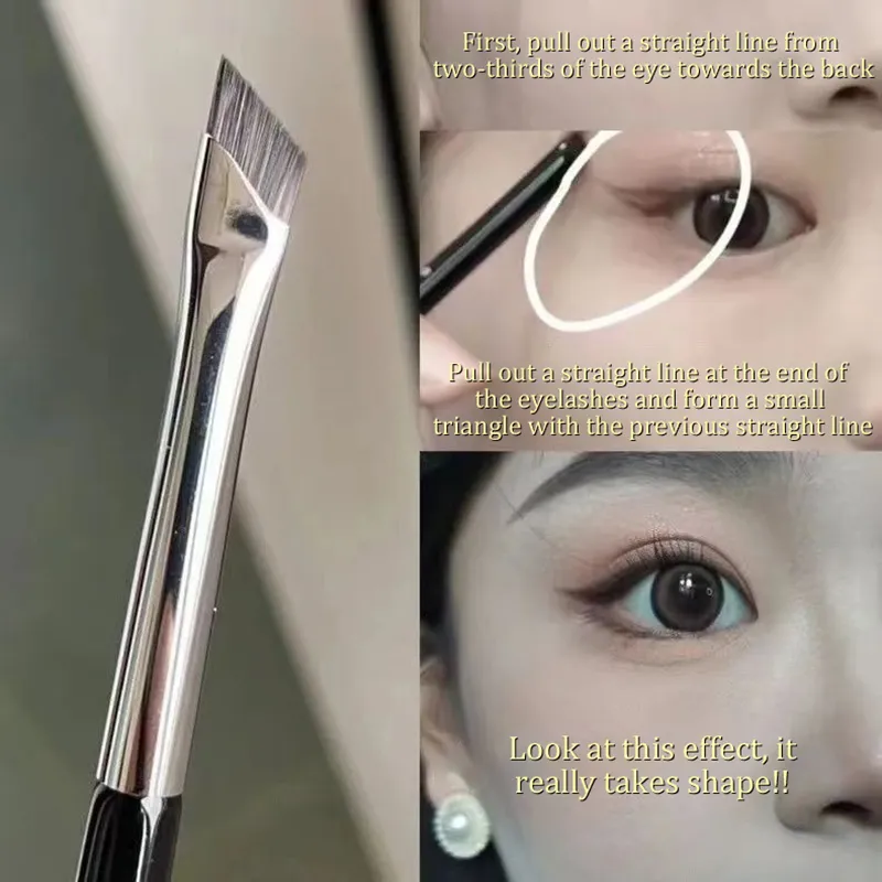 ●Brow Contour Makeup Brushes Eyebrow Eyeliner Brush Professional Super Thin Angled Liner Eye Brush Make Up Tools