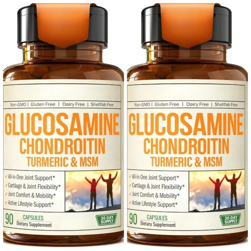 Glucosamine Chondroitin Capsules with Glucosamine Sulfate 1500mg and MSM Support Cartilage Joint Daily Health 90count Per Bottle
