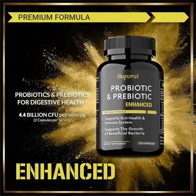 Probiotics & Prebiotics Capsules - Helps Balance Stomach Acid Promote Healthy Intestinal Digestion and Relieve Bloating