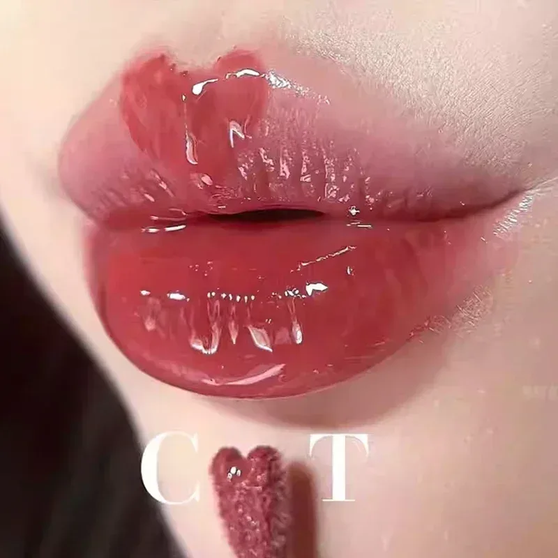Mewah CT Multicolored Water Light Lip Gloss Last Hydrating Lip Balm berbentuk hati Berus Bibir Petua&Jeli Lip Gloss Hadiah Mekap