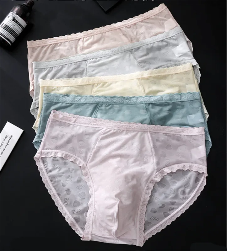 Lace men's underwear Ice Silk cuecas masculino sexys tøy men briefs AIR Bare Feel calzoncillos hombre No Trace cueca new lingeri