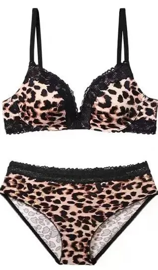 Sheer Mesh French Lace Bra Set Women Sexy Push Up Brassiere Wireless Soft Support No Underwire Lingerie Suit 32‑38AB