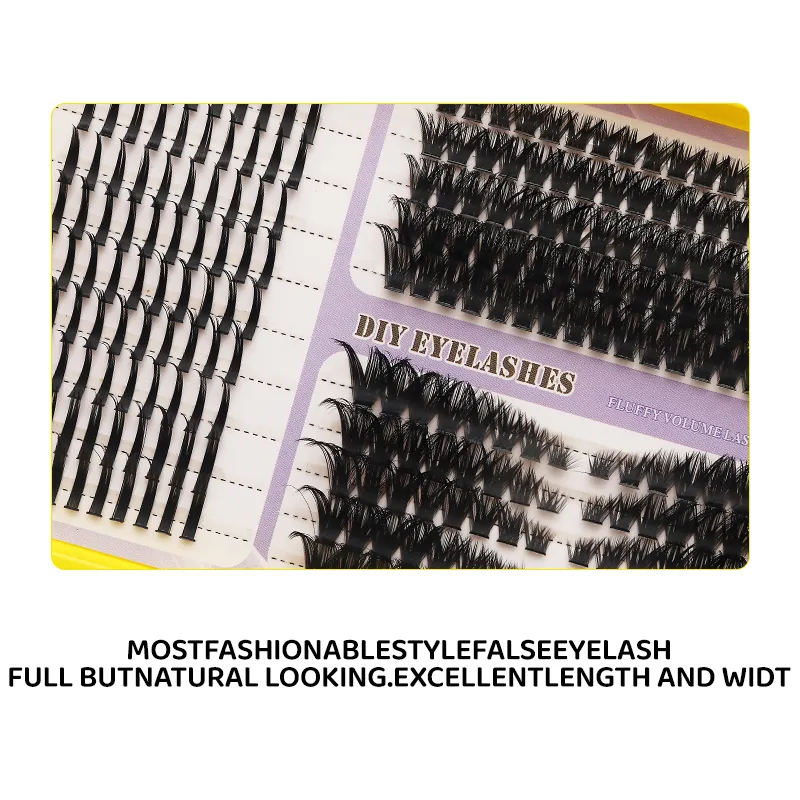 Fluffy Mixed DIY Cluster Lash Extensions 20 Rows Volume Individual Lashes Dramatic D Curl Thick Cluster Eyelashes — image 3