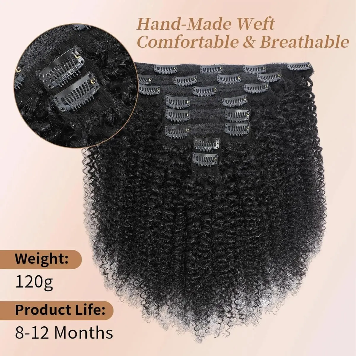 Ombre T1B/4/27 Afro kinky Curly Clip in Human Hiar Extensions 120G 8Pcs/Set BrazilianVirgin Human Hair Highlight P427 Extensions