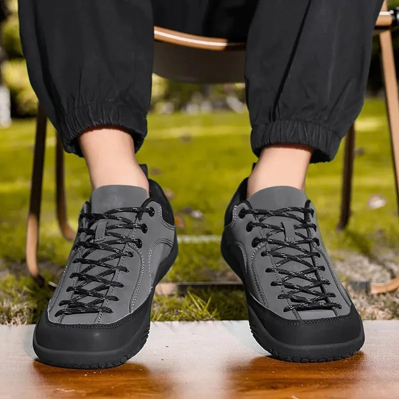 Men's Shoes Wide Width Shoes Minimalist Barefoot Non Slip Lace Up Suede Outdoor Running Shoes High Quality Luxury Men Sneakers