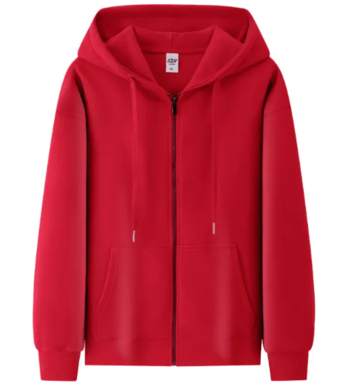 Cotton Fashion Loose Zipper Hoodie Customized Spring and Autumn Couple Coat Printed Logo Embroidered Work Clothes