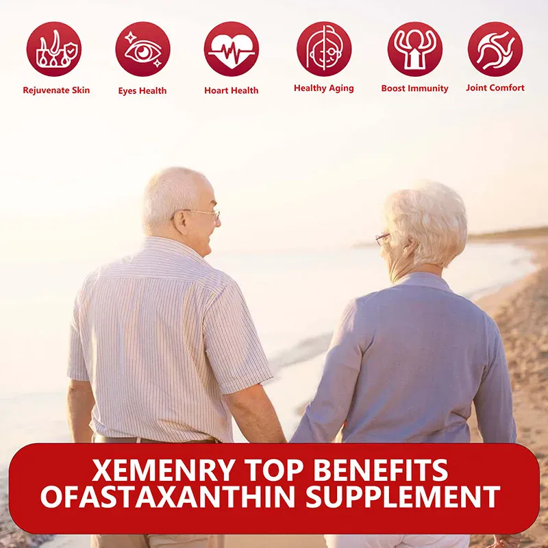 Astaxanthin Capsules Promotes Cardiovascular Health Accelerates Metabolism Antioxidant Supplement Skin Healty