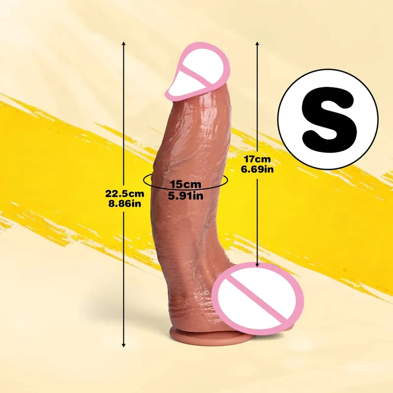 Bend Dildo Realistic Silicone Thick Penis Adult Sex Toys for Women Anal Vagina Masturbator Dildos with Suction Cup Dick Massager — image 9