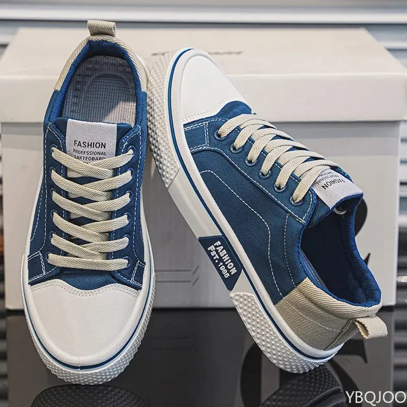 Summer fashionable comfortable canvas shoes new breathable versatile board shoes men soft soled simple lace up men's shoes