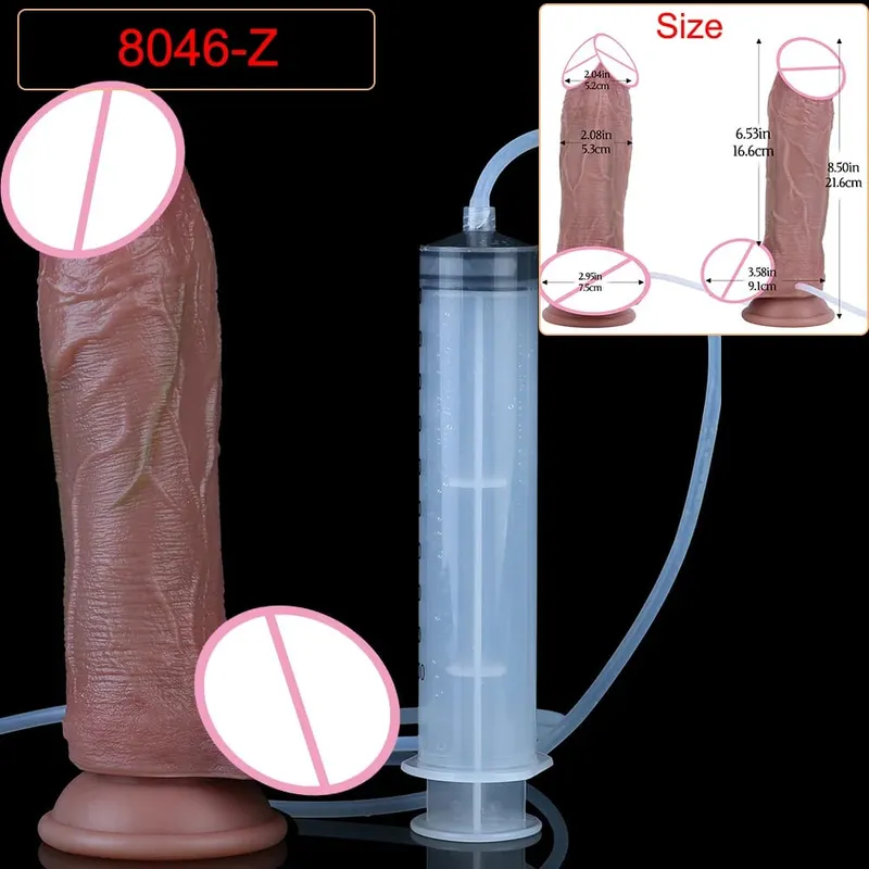 Deep Veins Ultra Squirting Dildo Silicone Skin Touch Long Ejaculating Butt Plug For Men Women G-Spot Stimulate 18+ Sex Toys