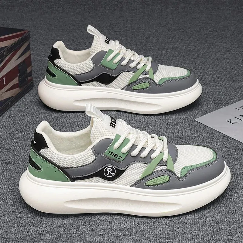 Free Shipping Sports Mens Shoes Height Increasing Thick Sole Vulcanized Sneakers Fashion Casual Lace Up Anti SlipOutdoor Walking