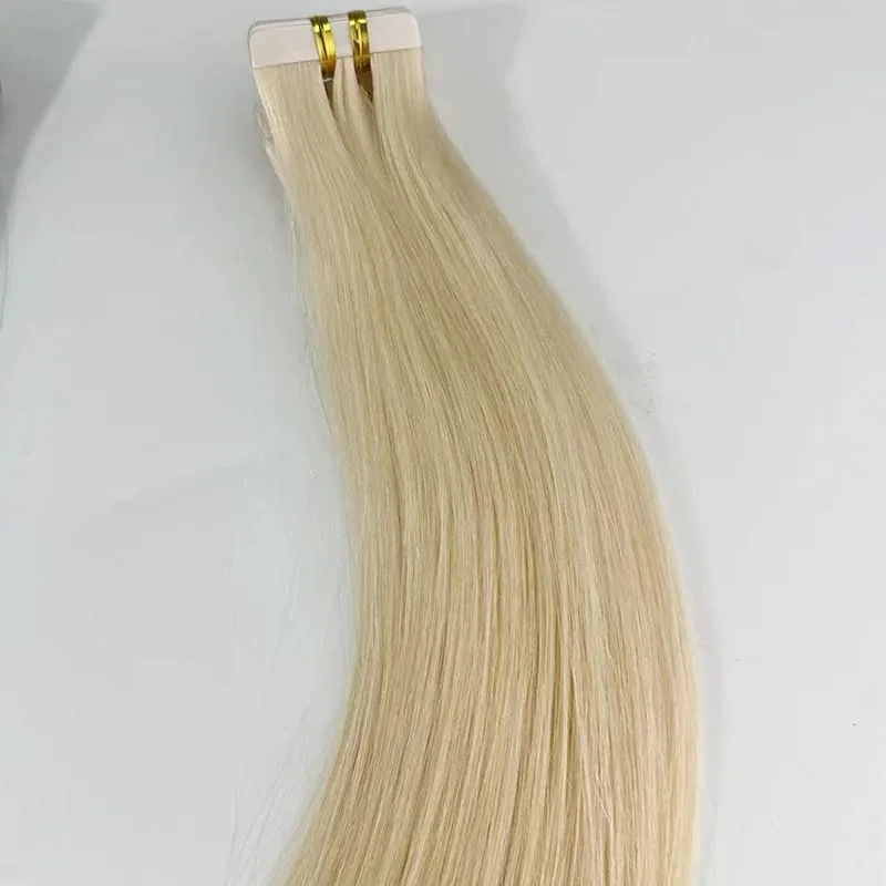 22 Inch Black Tape in Hair Extensions 100human Hair Russian Virgin 100% Remy Straight Double Drawn Tape in Extensions Human Hair