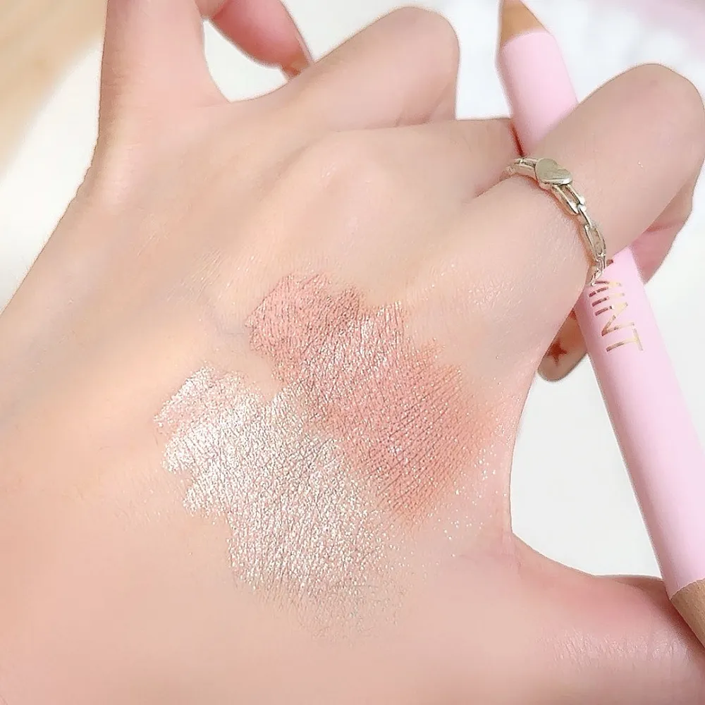 Dual‑ended Lying Silkworm Stick Shimmer Pearlescent Eye Brightener Pen Champagne Gold Peach Pink Natural Eye Makeup Cosmetic