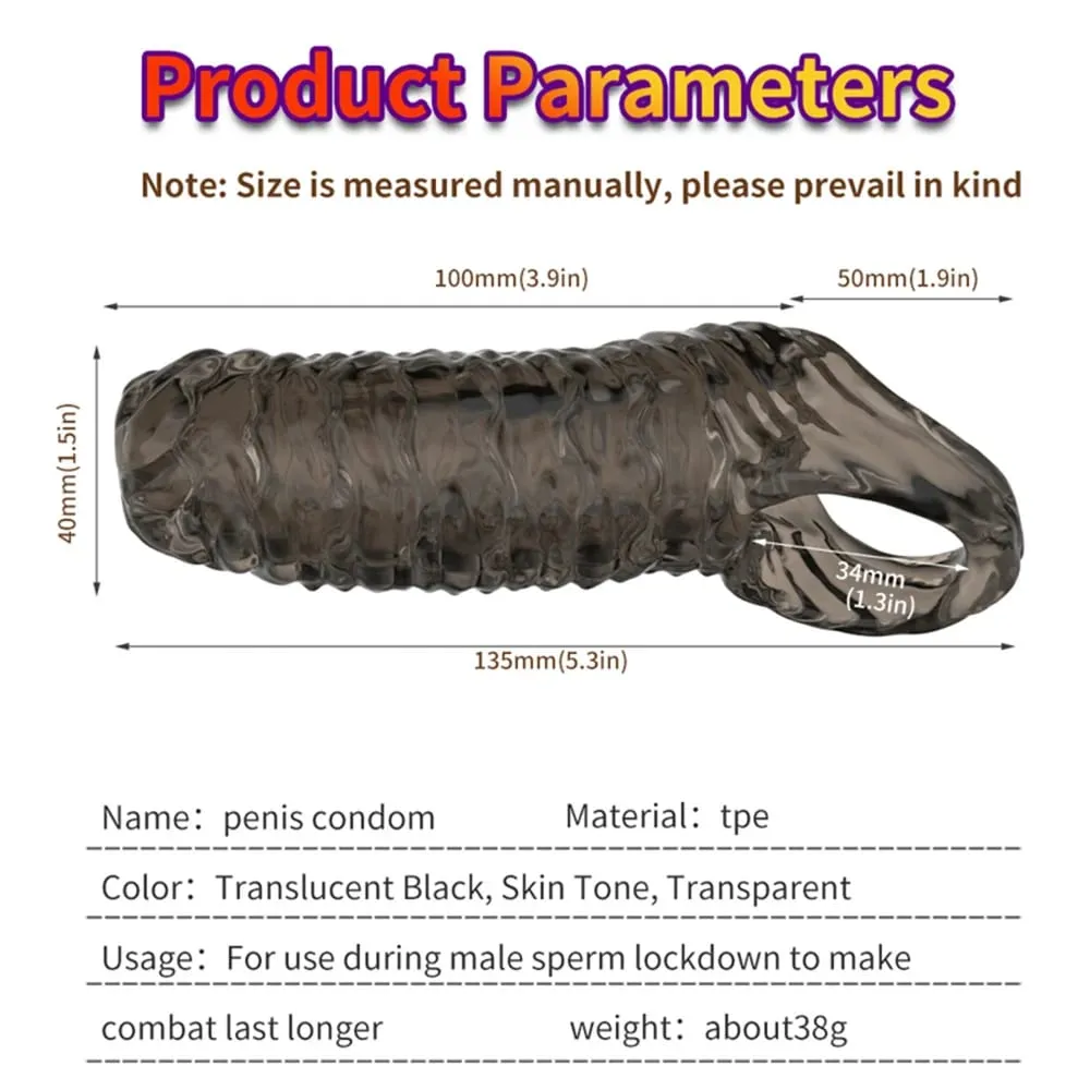 Reusable Penis Enlargement Sex Toys For Men Cock Ring Stretcher Extender Sleeve Condoms Goods Adults Products Erotic Couple Tool
