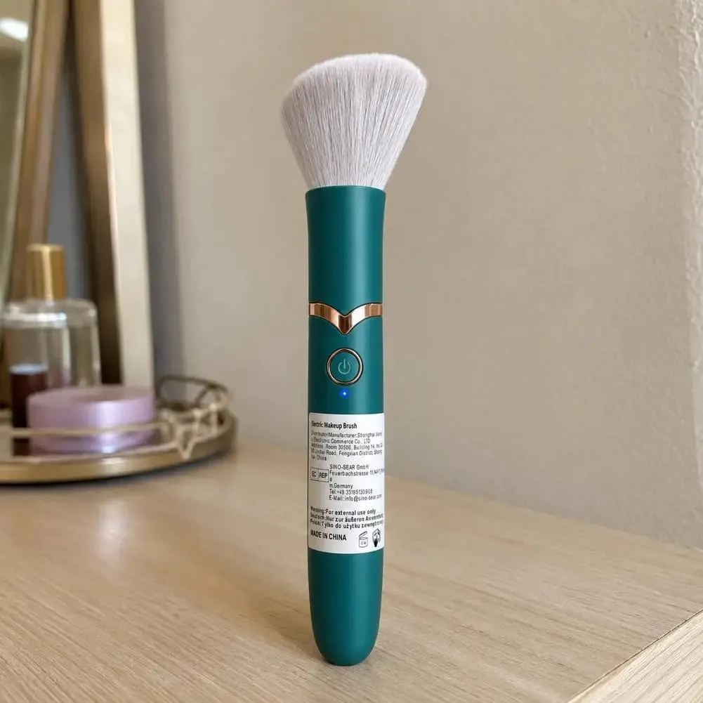 1ks Elektrický podkladový štětec 2 v 1 Vibrační štětec na make-up Multifunkční měkký načechraný přenosný dobíjecí nástroj na líčení detailů